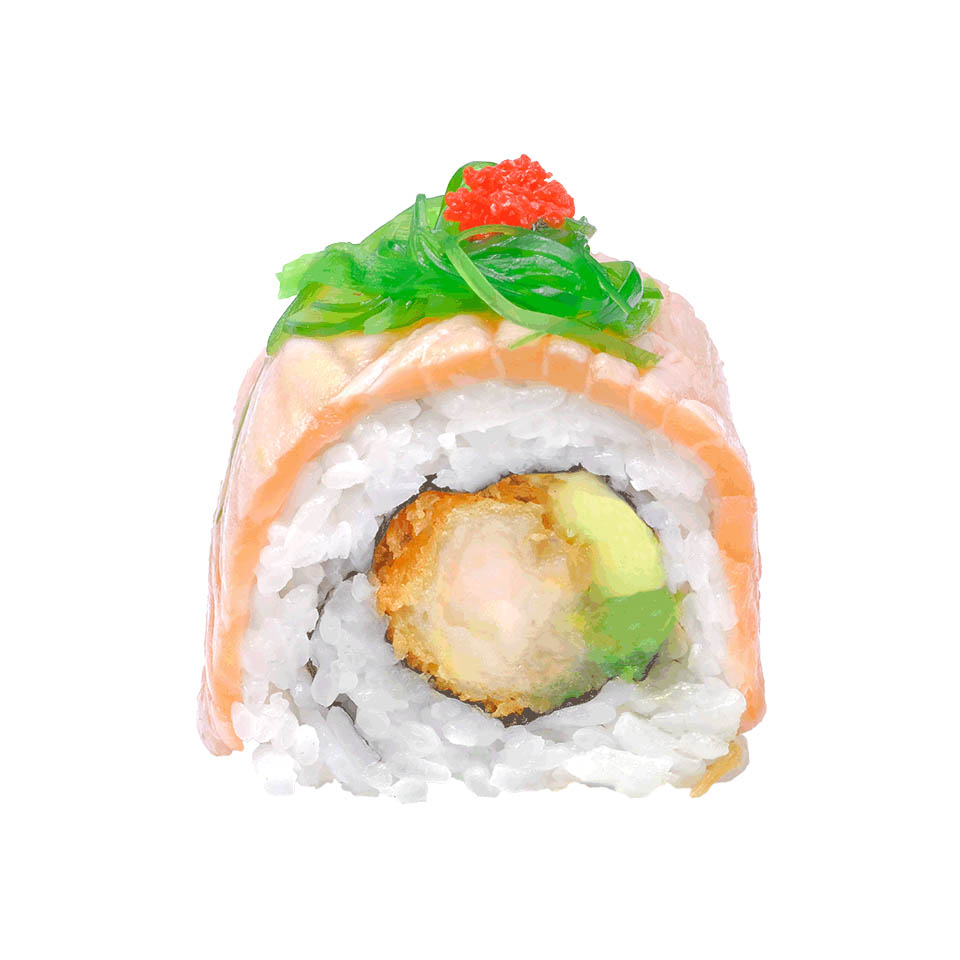 Soft Shell Flamed Salmon Roll